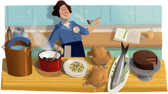 Doodle di Google per Julia Child, cuoca e scrittrice statunitense