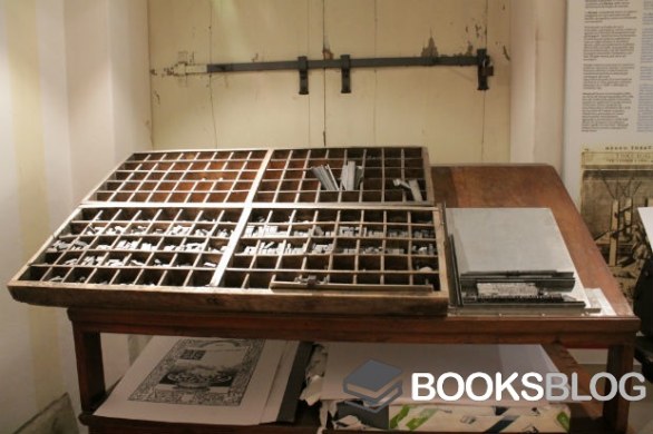 Al museo della stampa di Bassano del Grappa, banco di composizione